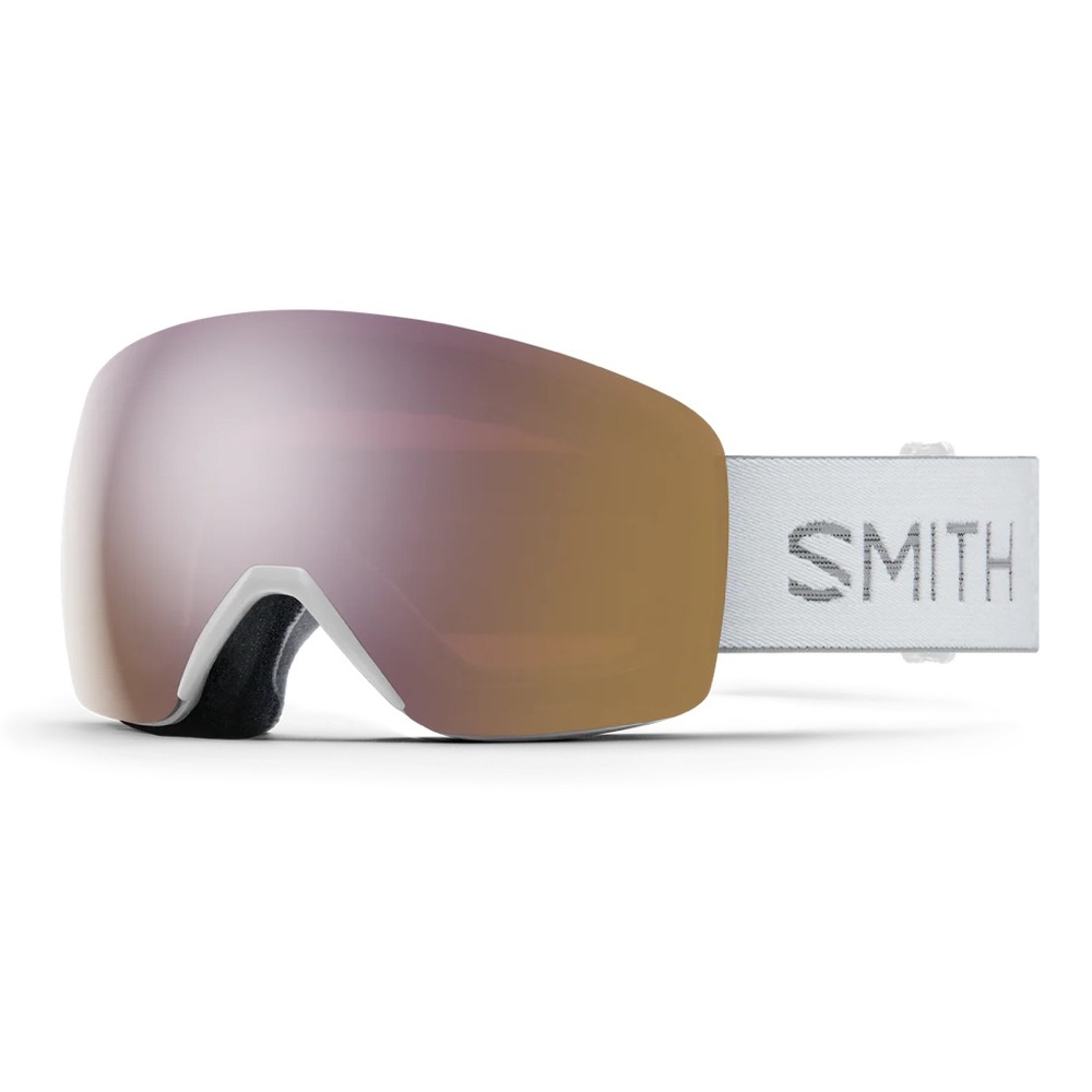 NEW SMITH SKYLINE Chromapop Lens Ski Snowboard Goggles Rose Gold White Mirror